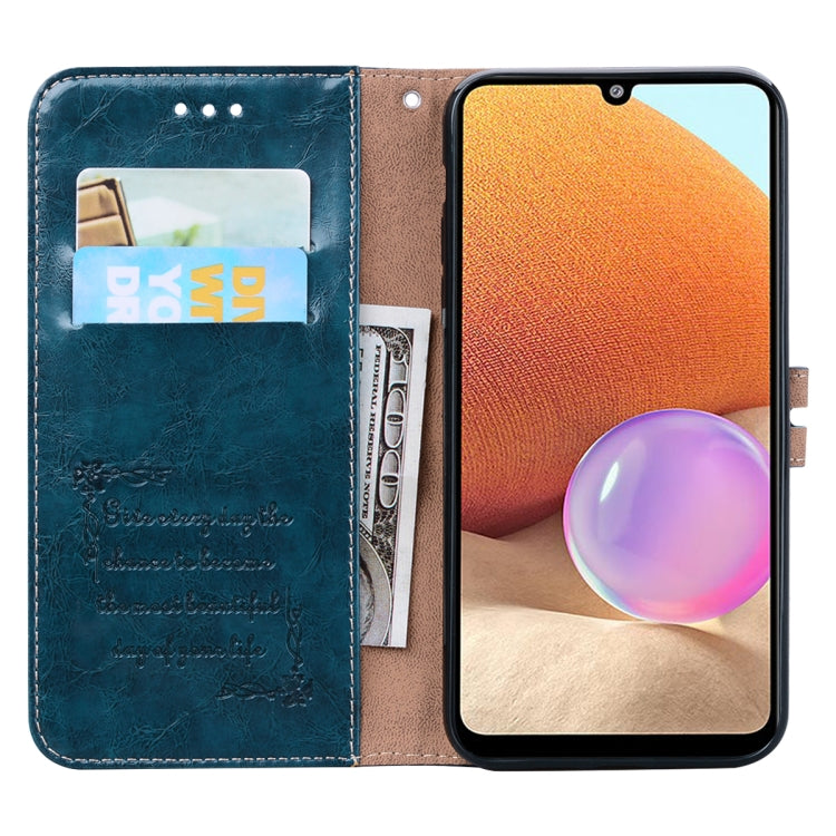 For Samsung Galaxy A32 4G Business Style Oil Wax Texture Horizontal Flip Leather Case with Holder & Card Slots & Wallet