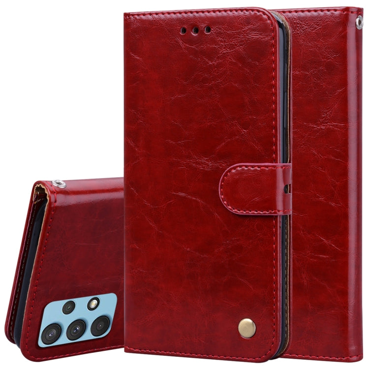 For Samsung Galaxy A32 4G Business Style Oil Wax Texture Horizontal Flip Leather Case with Holder & Card Slots & Wallet
