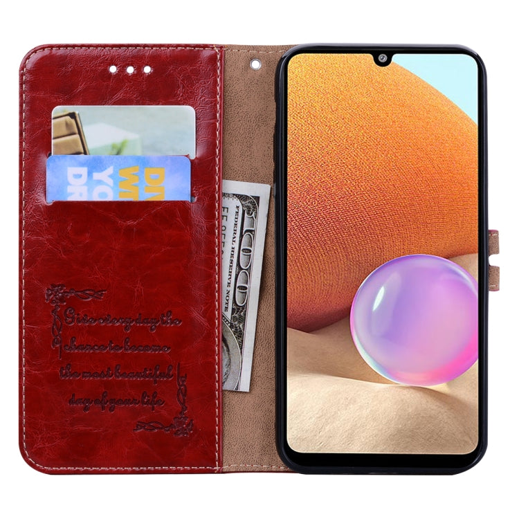 For Samsung Galaxy A32 4G Business Style Oil Wax Texture Horizontal Flip Leather Case with Holder & Card Slots & Wallet