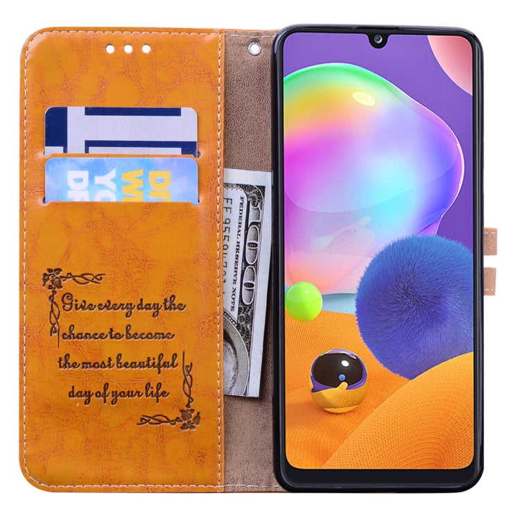 For Samsung Galaxy A42 5G Business Style Oil Wax Texture Horizontal Flip Leather Case with Holder & Card Slots & Wallet