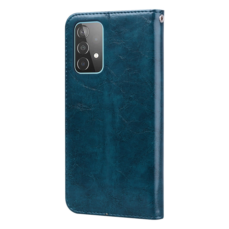 For Samsung Galaxy A52 5G / 4G Business Style Oil Wax Texture Horizontal Flip Leather Case with Holder & Card Slots & Wallet