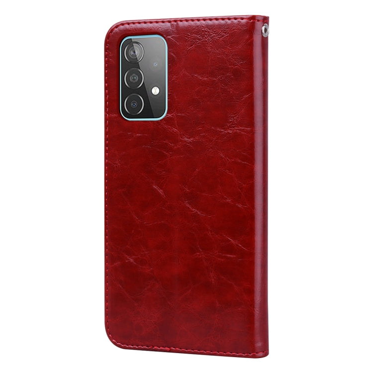 For Samsung Galaxy A52 5G / 4G Business Style Oil Wax Texture Horizontal Flip Leather Case with Holder & Card Slots & Wallet