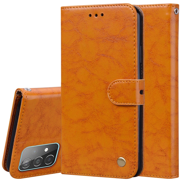 For Samsung Galaxy A52 5G / 4G Business Style Oil Wax Texture Horizontal Flip Leather Case with Holder & Card Slots & Wallet