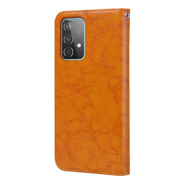 For Samsung Galaxy A52 5G / 4G Business Style Oil Wax Texture Horizontal Flip Leather Case with Holder & Card Slots & Wallet