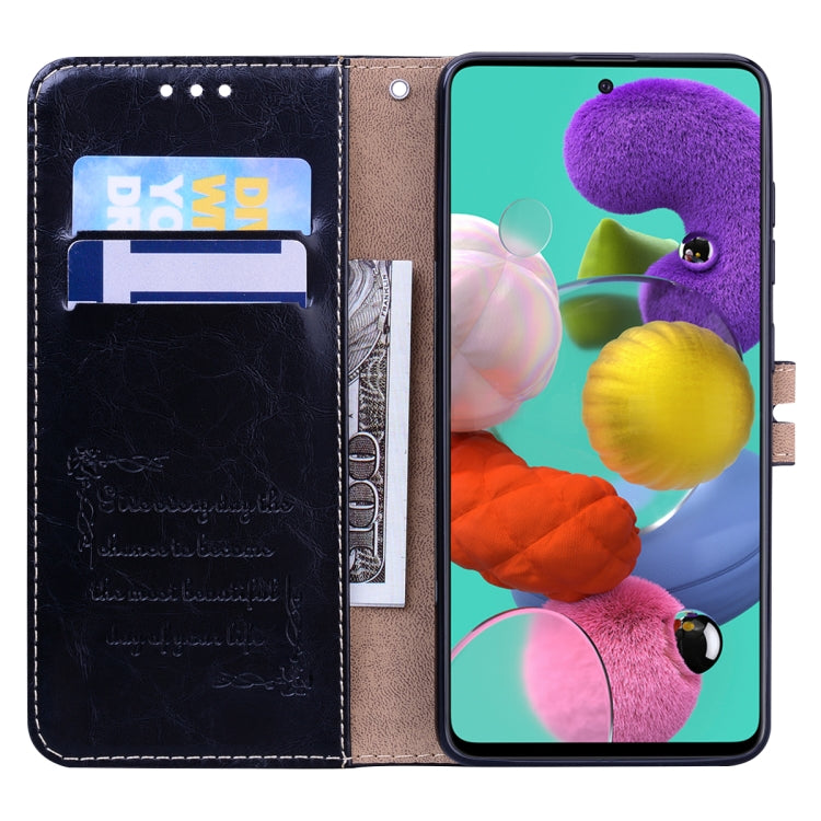 For Samsung Galaxy A72 5G / 4G Business Style Oil Wax Texture Horizontal Flip Leather Case with Holder & Card Slots & Wallet