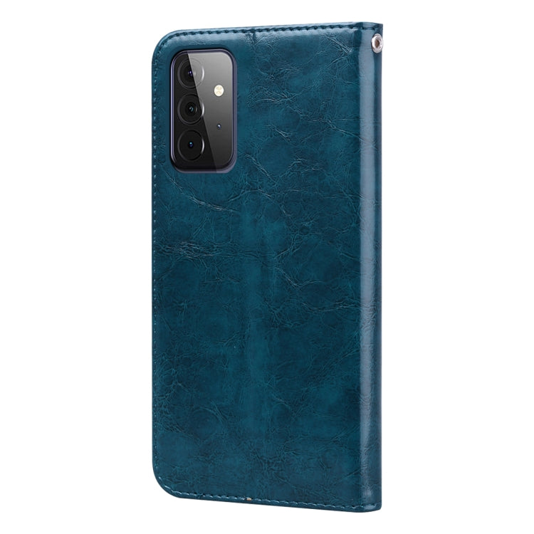 For Samsung Galaxy A72 5G / 4G Business Style Oil Wax Texture Horizontal Flip Leather Case with Holder & Card Slots & Wallet