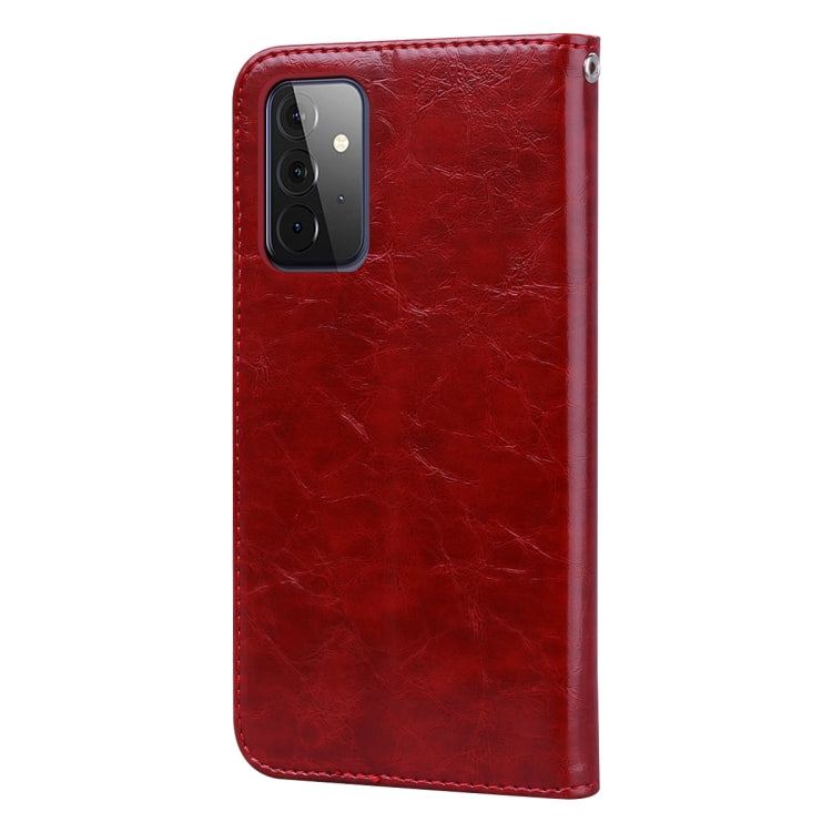 For Samsung Galaxy A72 5G / 4G Business Style Oil Wax Texture Horizontal Flip Leather Case with Holder & Card Slots & Wallet