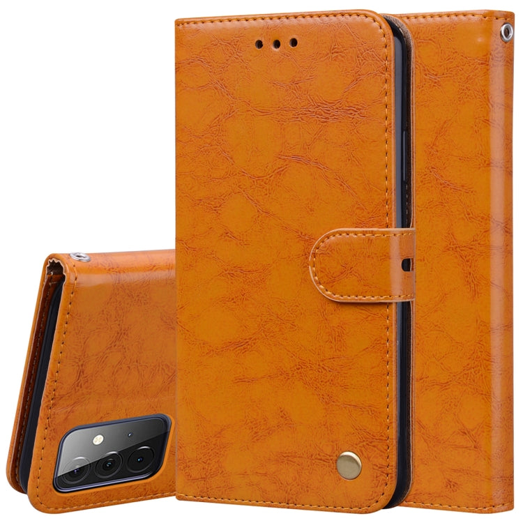 For Samsung Galaxy A72 5G / 4G Business Style Oil Wax Texture Horizontal Flip Leather Case with Holder & Card Slots & Wallet