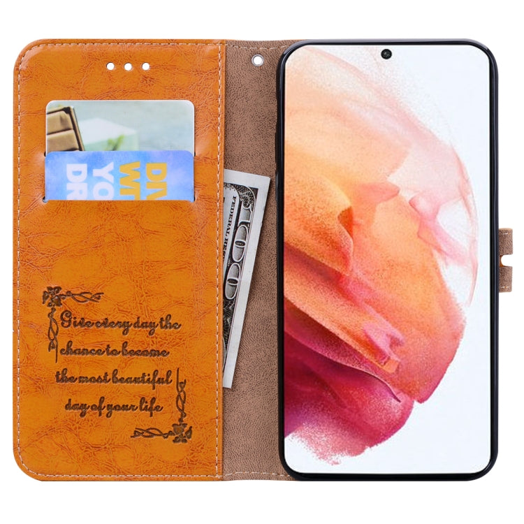 For Samsung Galaxy S21 Ultra 5G Business Style Oil Wax Texture Horizontal Flip Leather Case with Holder & Card Slots & Wallet