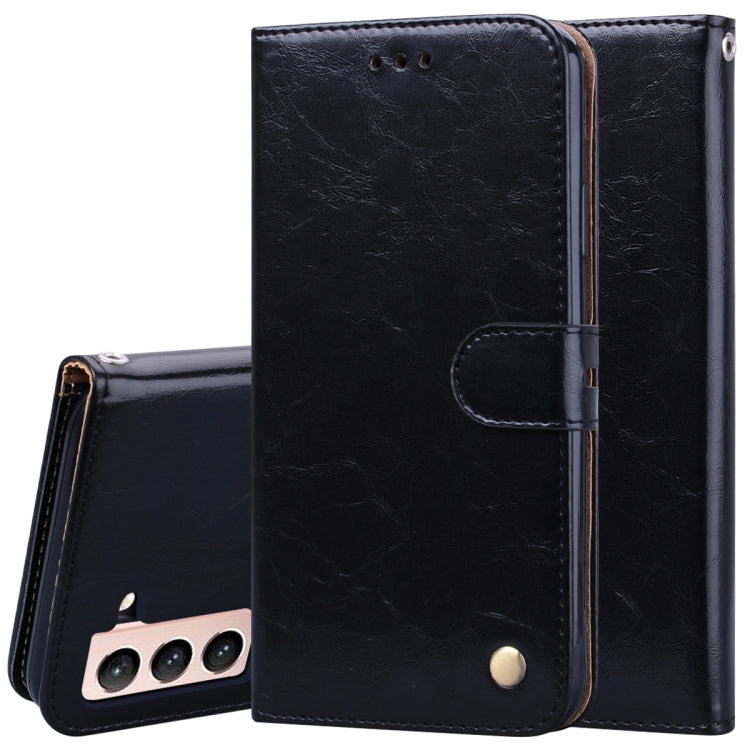 For Samsung Galaxy S21+ 5G Business Style Oil Wax Texture Horizontal Flip Leather Case with Holder & Card Slots & Wallet