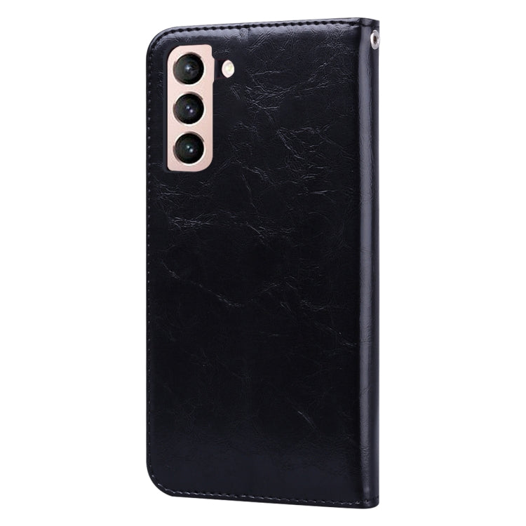 For Samsung Galaxy S21+ 5G Business Style Oil Wax Texture Horizontal Flip Leather Case with Holder & Card Slots & Wallet