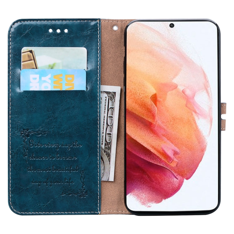 For Samsung Galaxy S21+ 5G Business Style Oil Wax Texture Horizontal Flip Leather Case with Holder & Card Slots & Wallet
