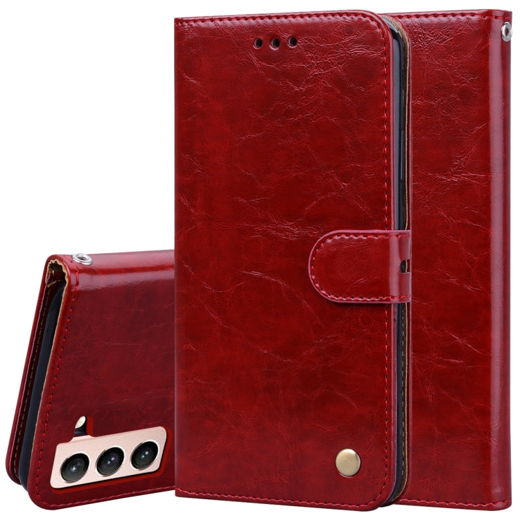 For Samsung Galaxy S21+ 5G Business Style Oil Wax Texture Horizontal Flip Leather Case with Holder & Card Slots & Wallet