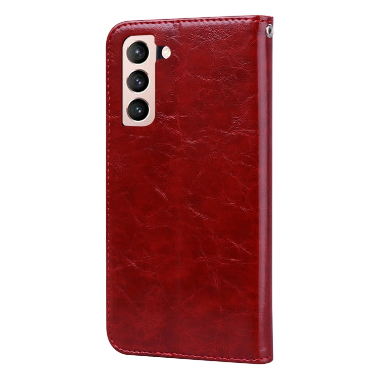 For Samsung Galaxy S21+ 5G Business Style Oil Wax Texture Horizontal Flip Leather Case with Holder & Card Slots & Wallet
