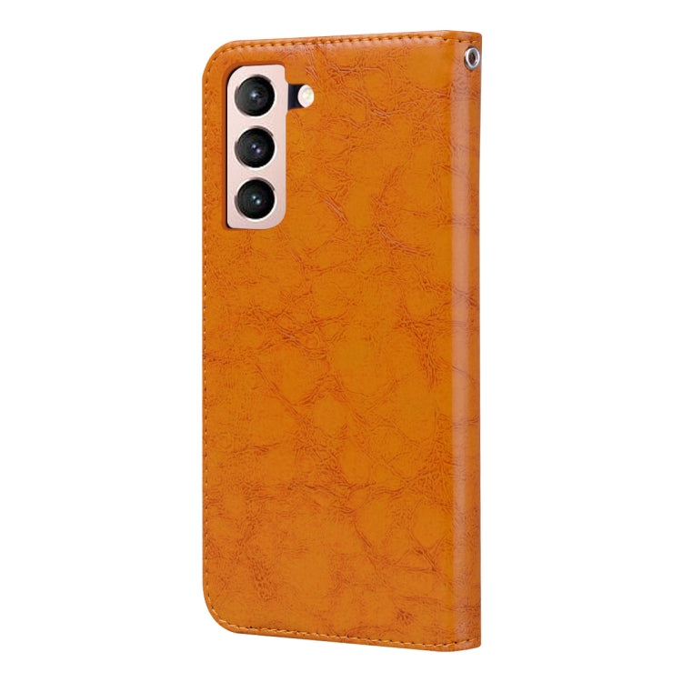 For Samsung Galaxy S21+ 5G Business Style Oil Wax Texture Horizontal Flip Leather Case with Holder & Card Slots & Wallet