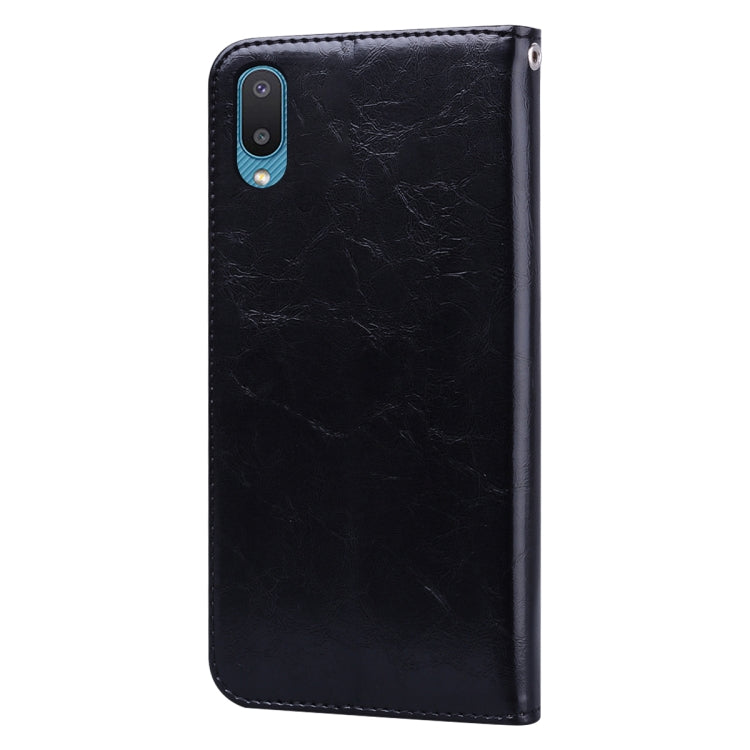 For Samsung Galaxy A02 (EU Version) Business Style Oil Wax Texture Horizontal Flip Leather Case with Holder & Card Slots & Wallet