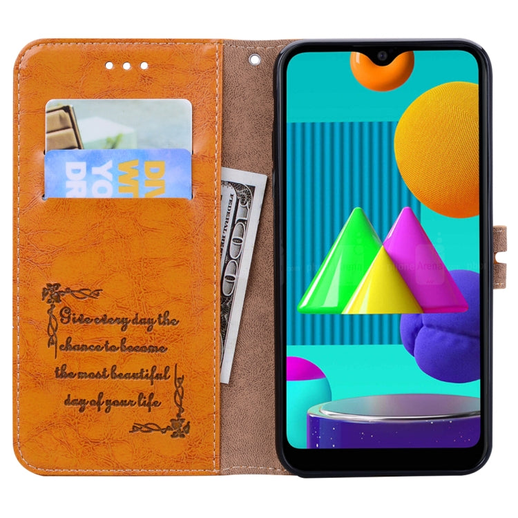 For Samsung Galaxy M01 Business Style Oil Wax Texture Horizontal Flip Leather Case with Holder & Card Slots & Wallet