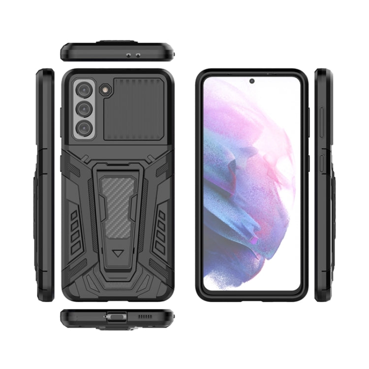 For Samsung Galaxy S21 5G War Chariot Series Armor All-inclusive Shockproof PC + TPU Protective Case with Invisible Holder