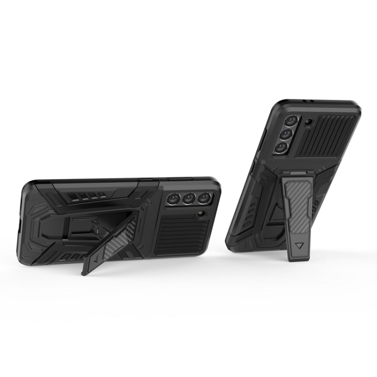 For Samsung Galaxy S21 5G War Chariot Series Armor All-inclusive Shockproof PC + TPU Protective Case with Invisible Holder