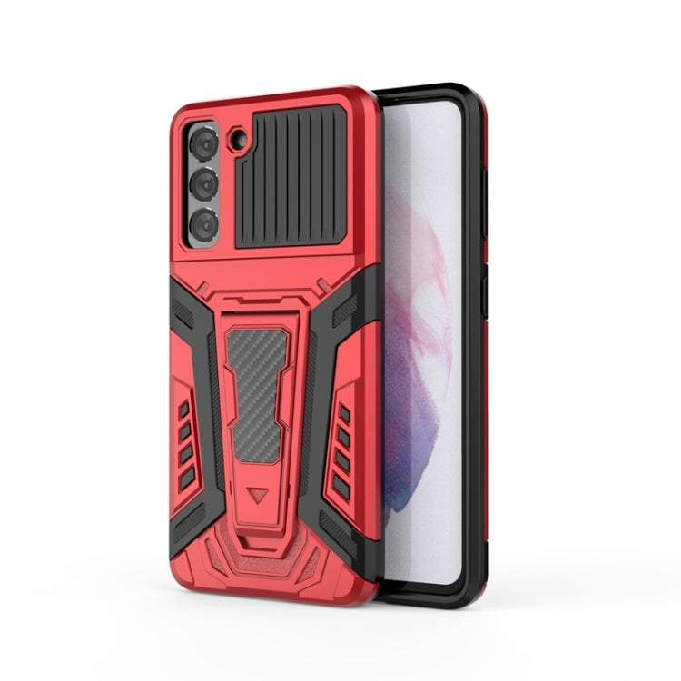 For Samsung Galaxy S21 5G War Chariot Series Armor All-inclusive Shockproof PC + TPU Protective Case with Invisible Holder