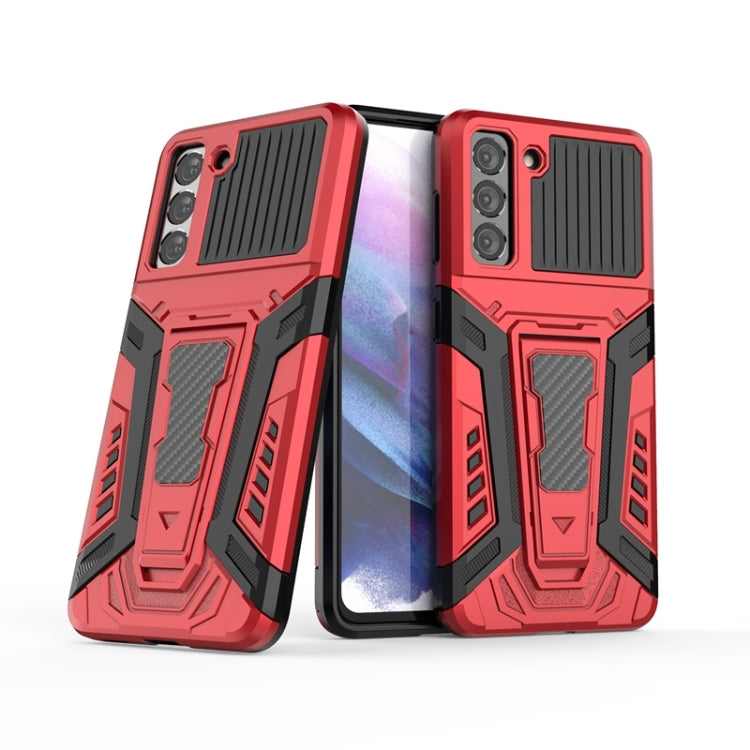For Samsung Galaxy S21 5G War Chariot Series Armor All-inclusive Shockproof PC + TPU Protective Case with Invisible Holder