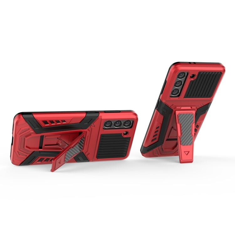 For Samsung Galaxy S21 5G War Chariot Series Armor All-inclusive Shockproof PC + TPU Protective Case with Invisible Holder