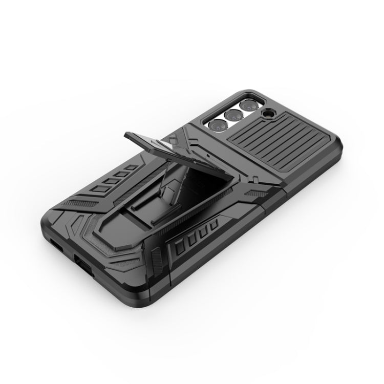 For Samsung Galaxy S21 5G War Chariot Series Armor All-inclusive Shockproof PC + TPU Protective Case with Invisible Holder