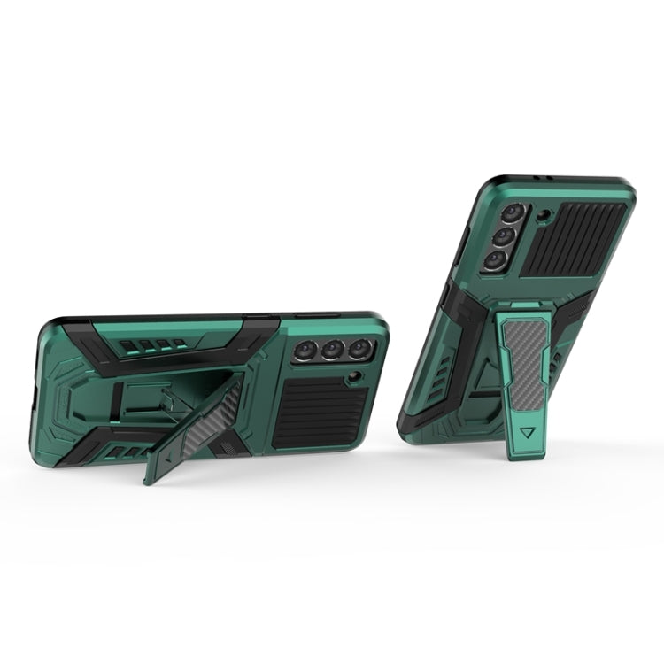 For Samsung Galaxy S21 5G War Chariot Series Armor All-inclusive Shockproof PC + TPU Protective Case with Invisible Holder