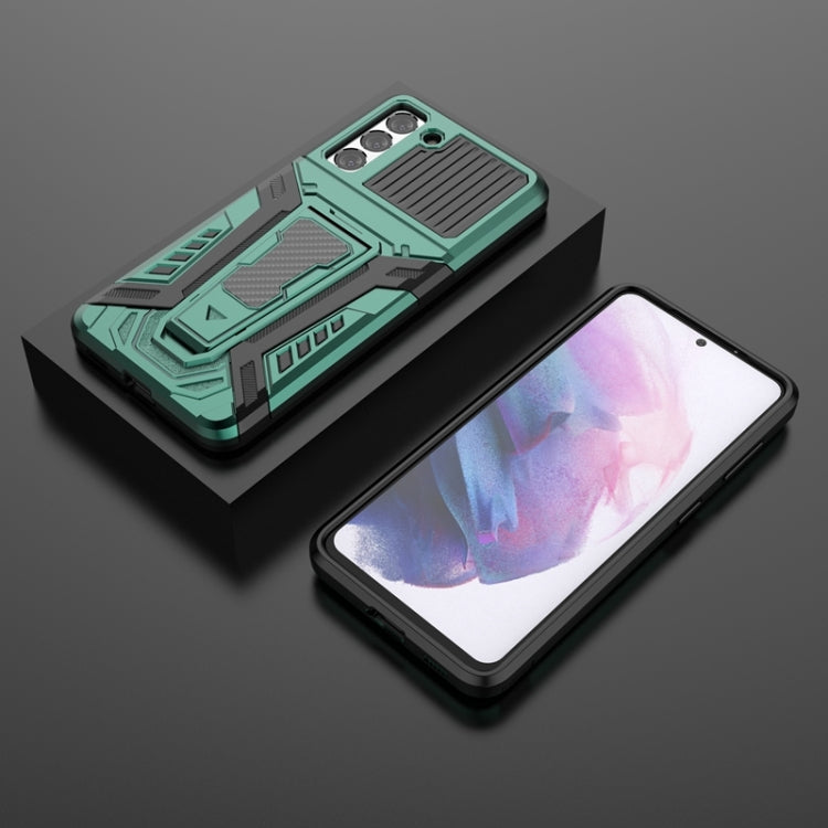 For Samsung Galaxy S21 5G War Chariot Series Armor All-inclusive Shockproof PC + TPU Protective Case with Invisible Holder