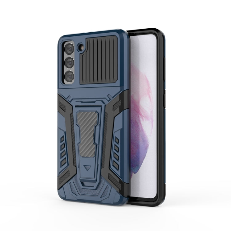 For Samsung Galaxy S21 5G War Chariot Series Armor All-inclusive Shockproof PC + TPU Protective Case with Invisible Holder