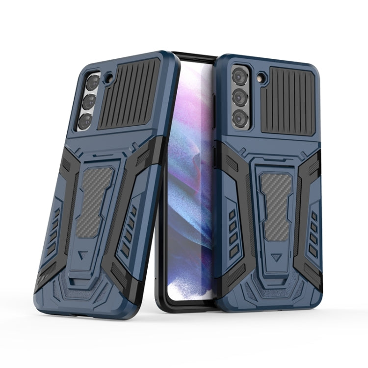 For Samsung Galaxy S21 5G War Chariot Series Armor All-inclusive Shockproof PC + TPU Protective Case with Invisible Holder
