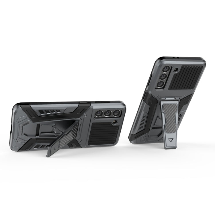 For Samsung Galaxy S21 5G War Chariot Series Armor All-inclusive Shockproof PC + TPU Protective Case with Invisible Holder