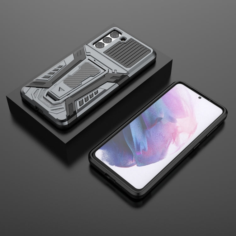 For Samsung Galaxy S21 5G War Chariot Series Armor All-inclusive Shockproof PC + TPU Protective Case with Invisible Holder