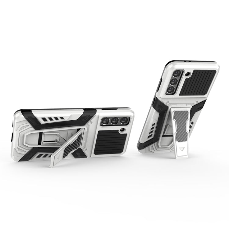 For Samsung Galaxy S21 5G War Chariot Series Armor All-inclusive Shockproof PC + TPU Protective Case with Invisible Holder
