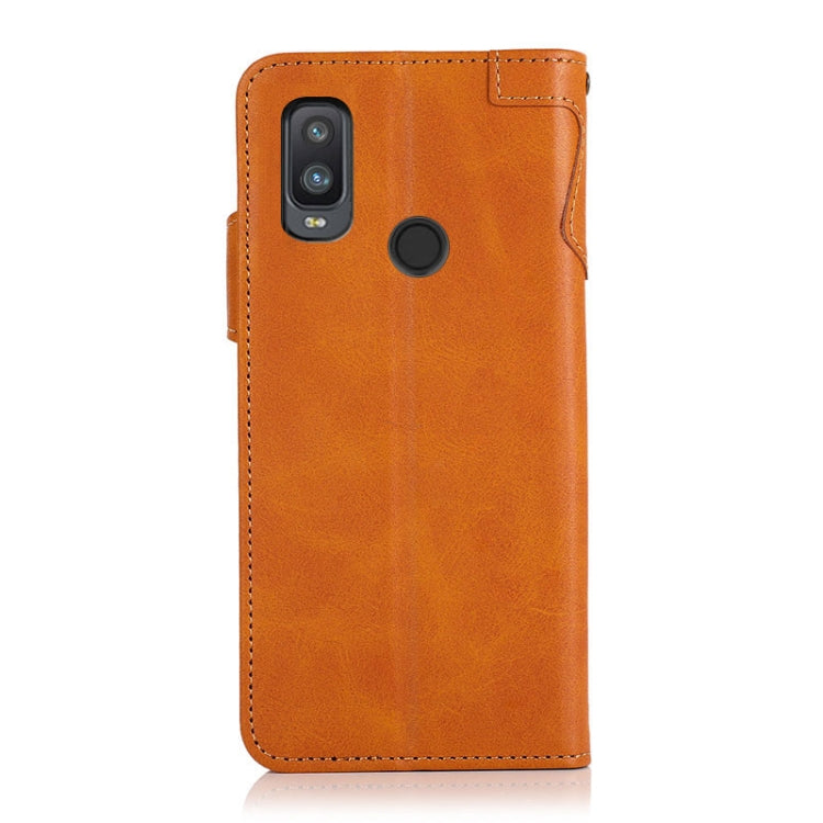 For Alcatel 1L (2021) KHAZNEH Dual-Splicing Cowhide Texture Horizontal Flip Leather Case with Holder & Card Slots & Wallet & Photo Frame & Lanyard