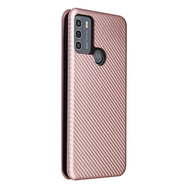 For Motorola Moto G50 Carbon Fiber Texture Horizontal Flip TPU + PC + PU Leather Case with Card Slot