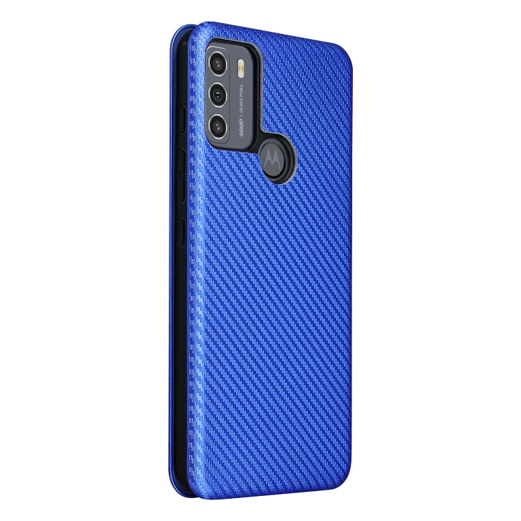 For Motorola Moto G50 Carbon Fiber Texture Horizontal Flip TPU + PC + PU Leather Case with Card Slot