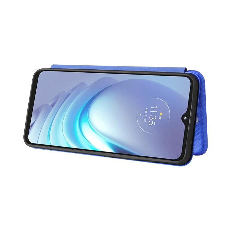 For Motorola Moto G50 Carbon Fiber Texture Horizontal Flip TPU + PC + PU Leather Case with Card Slot