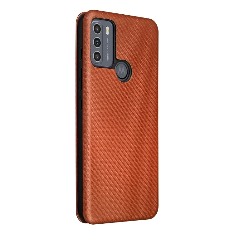 For Motorola Moto G50 Carbon Fiber Texture Horizontal Flip TPU + PC + PU Leather Case with Card Slot