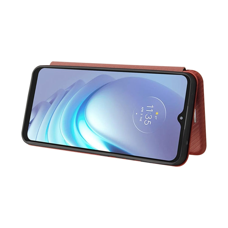 For Motorola Moto G50 Carbon Fiber Texture Horizontal Flip TPU + PC + PU Leather Case with Card Slot
