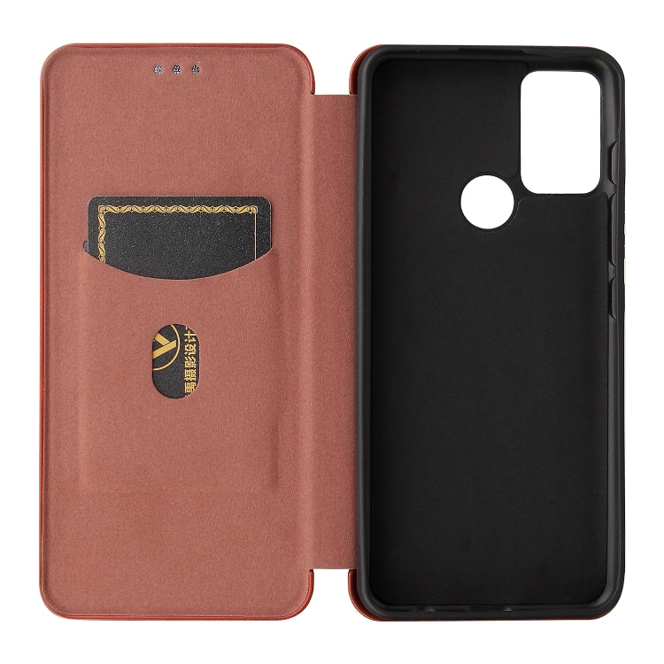 For Motorola Moto G50 Carbon Fiber Texture Horizontal Flip TPU + PC + PU Leather Case with Card Slot