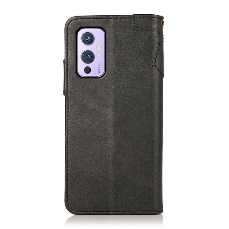 For OnePlus 9 KHAZNEH Dual-Splicing Cowhide Texture Horizontal Flip Leather Case with Holder & Card Slots & Wallet & Photo Frame & Lanyard