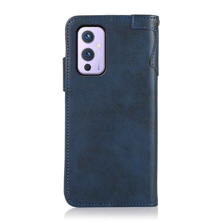 For OnePlus 9 KHAZNEH Dual-Splicing Cowhide Texture Horizontal Flip Leather Case with Holder & Card Slots & Wallet & Photo Frame & Lanyard