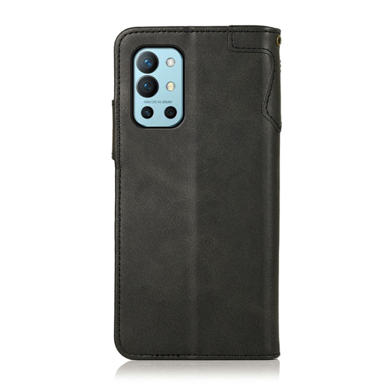 For OnePlus 9R KHAZNEH Dual-Splicing Cowhide Texture Horizontal Flip Leather Case with Holder & Card Slots & Wallet & Photo Frame & Lanyard