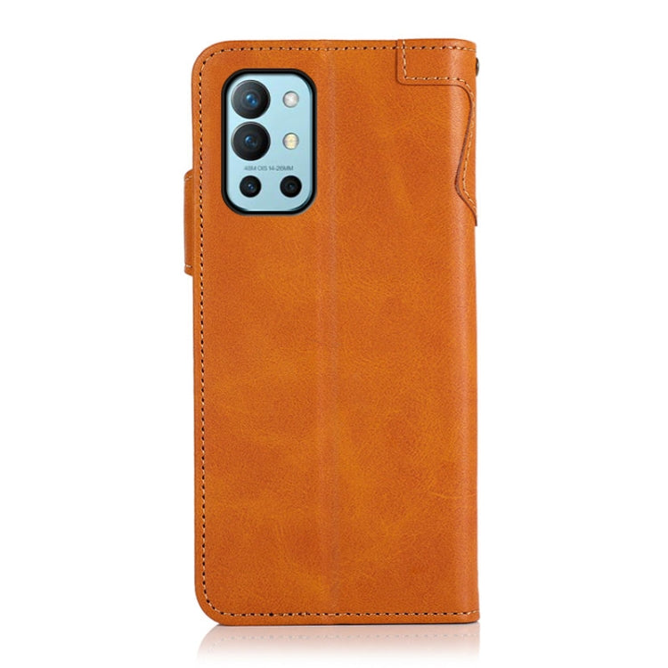 For OnePlus 9R KHAZNEH Dual-Splicing Cowhide Texture Horizontal Flip Leather Case with Holder & Card Slots & Wallet & Photo Frame & Lanyard