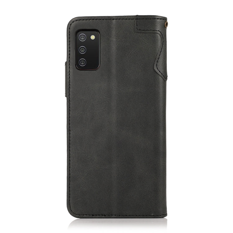 For Samsung Galaxy A02s (US Version) KHAZNEH Dual-Splicing Cowhide Texture Horizontal Flip Leather Case with Holder & Card Slots & Wallet & Lanyard