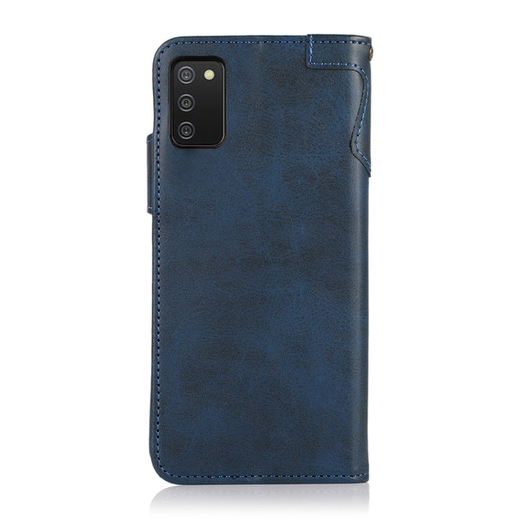For Samsung Galaxy A02s (EU Version) KHAZNEH Dual-Splicing Cowhide Texture Horizontal Flip Leather Case with Holder & Card Slots & Wallet & Lanyard
