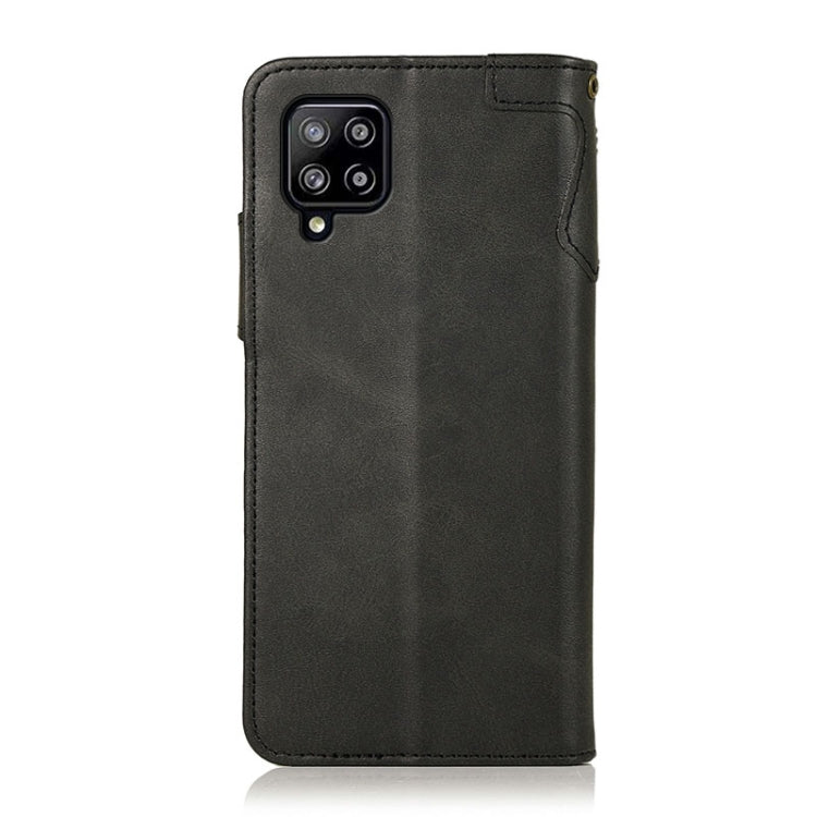 For Samsung Galaxy A22 4G (EU Version) KHAZNEH Dual-Splicing Cowhide Texture Horizontal Flip Leather Case with Holder & Card Slots & Wallet & Lanyard