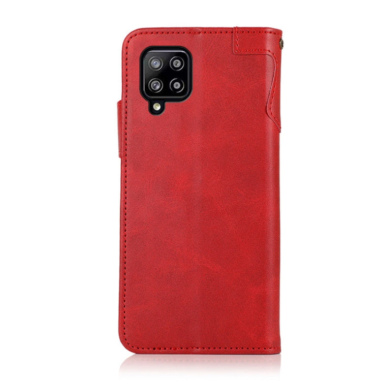 For Samsung Galaxy A22 4G (EU Version) KHAZNEH Dual-Splicing Cowhide Texture Horizontal Flip Leather Case with Holder & Card Slots & Wallet & Lanyard