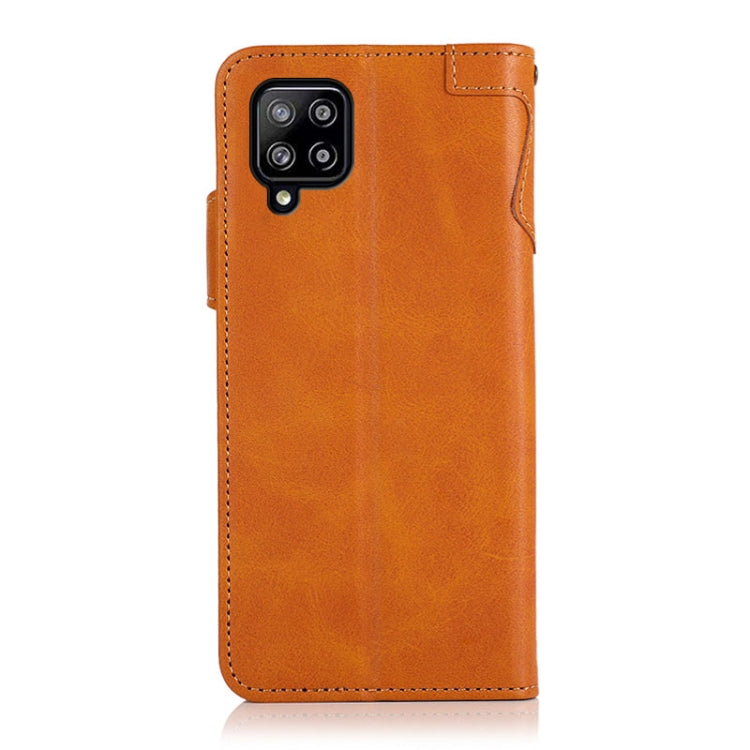 For Samsung Galaxy A22 4G (EU Version) KHAZNEH Dual-Splicing Cowhide Texture Horizontal Flip Leather Case with Holder & Card Slots & Wallet & Lanyard